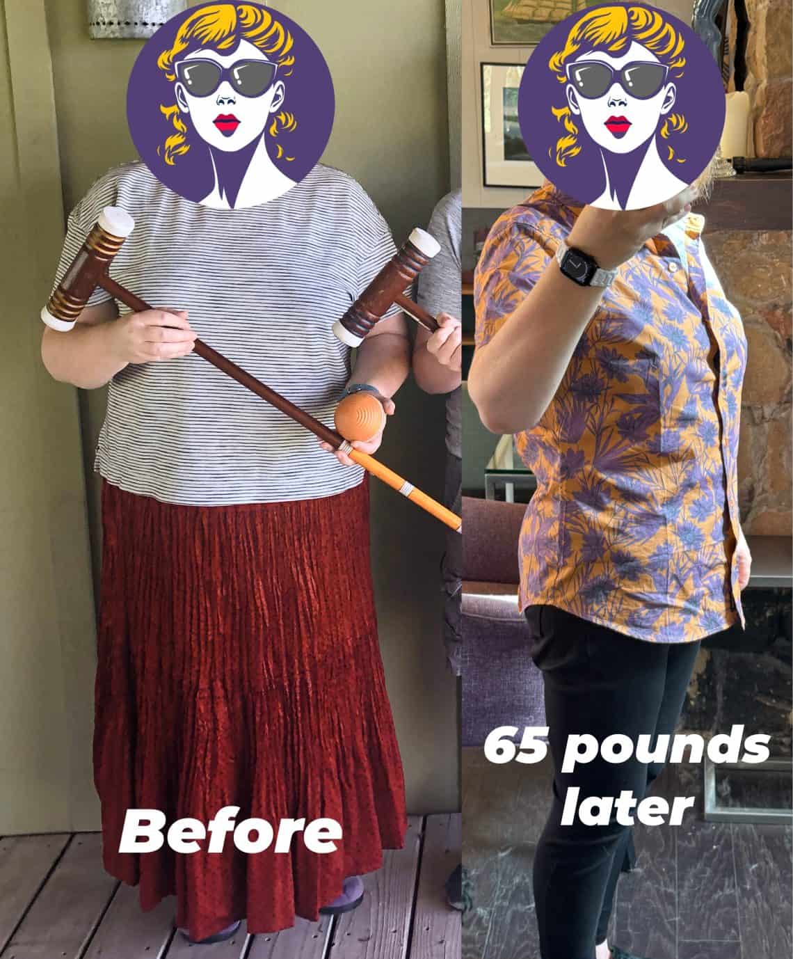 before after 65 pound weight loss