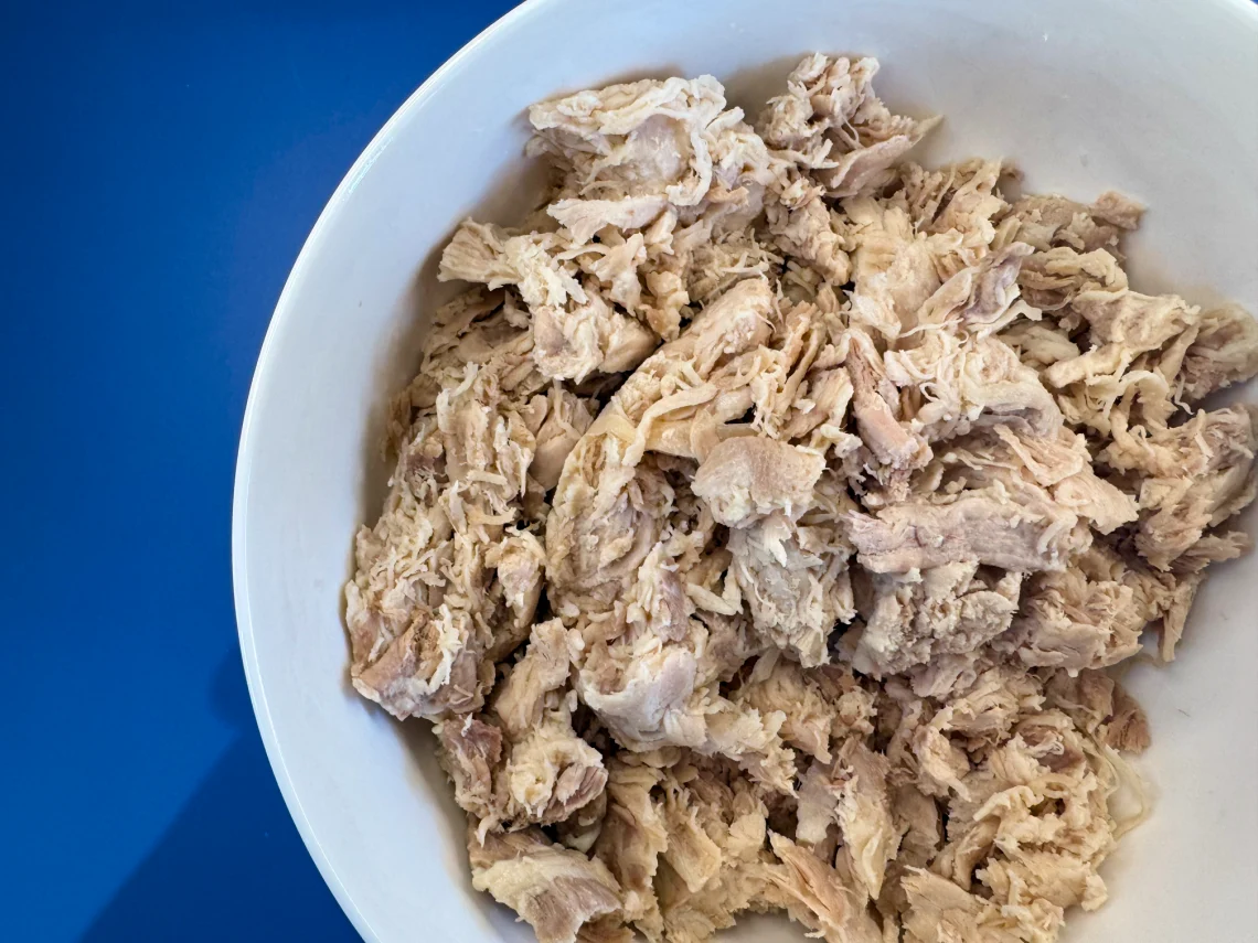 shredded chicken in a bowl