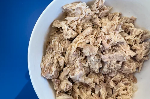 shredded chicken in a bowl